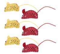 Toddmomy 6pcs Interactive Sequin Cat Mice Toys for Indoor Play Soft Chew Toys for Kittens for