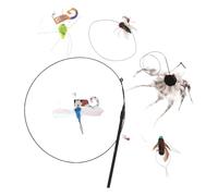 Toddmomy 6pcs Interactive Teaser Cat Kitten Refill Pack with Realistic Bug Pattern Plastic Steel 11.81x1.97x0.79in for Indoor Cats at Home