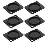 Toddmomy 6pcs Metal Rack Mount Accessory Panel-mount Blank Plates with Zinc Protection for Audio Chassis Connectors and Microphone Connectors, Black Chassis Plate for Audio Mounting