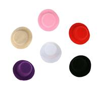 Toddmomy 6pcs Mini Bowler Hat Models Plush Lightweight Dollhouse Accessories for Childrens Plaything Fashionable Formal Hats for DIY Doll Decorations and Holiday Party Supplies Random Color
