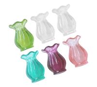 Toddmomy 6pcs Mini Pocket Vases for Dollhouse Miniature Scene Decorations Small Lightweight Decorative Pots in Red Purple White Green and Easy to Clean and Arrange for DIY Micro Landscape