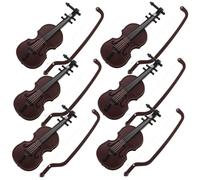 Toddmomy 6pcs Mini Violin Model Small Violin Statue Christmas Tree Pendant Holiday Tree Ornament