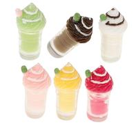 Toddmomy 6pcs Miniature Doll House Drinks Plastic Mini Kitchen Accessories Mixed Colors Realistic Miniature Food Drink Decor for Photography Props and Play