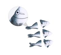 Toddmomy 6PCS Plush Cat Set Shark Head Tail Design Safe and Durable Material Interactive Pet Supplies for Chewing and Play Stimulates Natural Instincts for Indoor Cats
