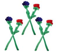 Toddmomy 6pcs Plush Roses Bouquet with Bendable Stems Soft and Safe Flower for Home Wedding Girlfriend Wife Realistic Texture Interactive Design Versatile Celebration Gift