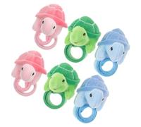 Toddmomy 6pcs Plush Stuffed Tortoise Slap Bracelets Soft Snap Wrist Bands Animal Party Favors for Couples Decoration in Pink Blue Green