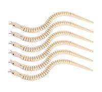 Toddmomy 6pcs Realistic Simulation Wooden Snake Novelty Trick Props for Halloween Decorations Interactive Games and Scary Pranks Long Design