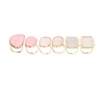 Toddmomy 6pcs Resin Nail Art Palettes Ring Set with Wearable Design and Easy to Clean Feature, for Nail Art Lovers and DIY Manicure Enthusiasts