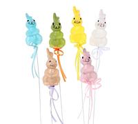 Toddmomy 6pcs Simulated Animal Cuttings Easter Chicken Picks Faux Plant Mini Pots Easter Egg Tree Decor Easter Decor Chicks Floral Bunny Twig Plastic Material Number Signage