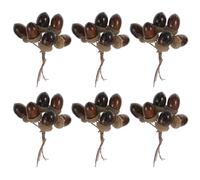 Toddmomy 6pcs Simulation Pine Bouquets Artificial Decoration Plastic Pine Nut Wreath Branch Picks for Photo Props and Christmas Decorations Eye-catcher Fake Plant Decor