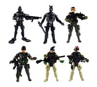 Toddmomy 6pcs Special Forces Model Toys Plastic Action Figures for Boys and Girls Interactive Jointed Soldier Role Play Parent-child Battle Toy Set