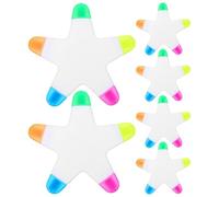 Toddmomy 6pcs Star Shape Fluorescent Markers with Multi-color Organisation and Smooth Writing, Plastic Mini Highlighters for Drawing and Home Use, Creative and Playful Design