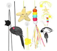 Toddmomy 6pcs Swing Style Bouncing Cat Toys Hanging Door Cat Toy with Retractable Rope Plush Fabric Safe for Kitten