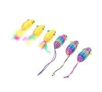Toddmomy 6pcs Tabby Cat Kitten Toy Catnip Mouse Toys Funny Kitten Playing Cartoon Cat Pet Supplies
