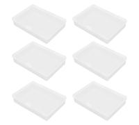 Toddmomy 6pcs White Plastic Playing Card Storage Boxes with Lids Lightweight Portable Card Containers Organization Simple Style Storage Solution