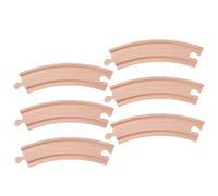 Toddmomy 6pcs Wooden Train Track Accessories Curved for Compatible with Major Brands Educational for Creative Railway Assembly and Fine Motor Skill Development