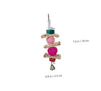 Toddmomy 7Pcs Colorful Parrot Creative Hanging Chew for Birds for Playtime and Adventure Includes Chewing Blocks and Bells