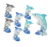 Toddmomy 7pcs Mini Dolphin Resin Figures Lifelike Tiny Ocean Dolphins Statues for Home Decoration Animal Miniatures for Dollhouse Fairy Garden Cupcake Toppers and Terrarium Accents