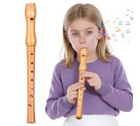 Toddmomy 8-hole Wooden Tenor Recorder, Beechwood Portable Wind Instrument with Cleaning Rod, Beginner Music Learning