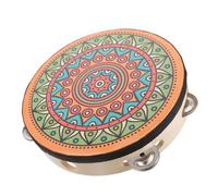 Toddmomy 8-inch Handheld Tambourine Drum Single Row Jingles Boys and Girls Hand Drum Percussion Instrument for Music Education and Dance Performance