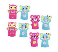 Toddmomy 8 Sets DIY Animal Puppet Kit for Creative Hand Puppet Craft Supplies for Preschool Kindergarten Art Class and Parent Activities Safe Imagination and Coordination Development