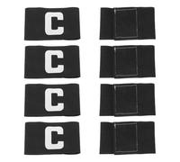 Toddmomy 8pcs Adjustable Soccer Captain Armband Non-slip Elastic Black Football Team Leader Sleeve for Youth and Adult Players Breathable Sports Accessories for Matches