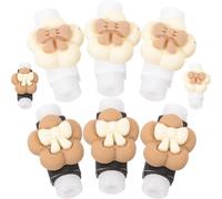 Toddmomy 8Pcs Adorable Cartoon Data Cable Protectors USB Charging Line Sleeves with Anti-Break Design, 8pcs Set in Cream and Brown Floral for Phone and Earphone Wire Protection