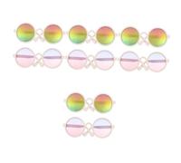 Toddmomy 8pcs Dog Glasses for Pet Costume Decor Funky Cat Glasses for Parties Lightweight and Accessories for Dogs and Cats Green and Colorful Reflective Design