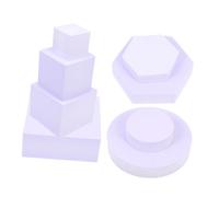 Toddmomy 8pcs Geometric Photoshoot Props Foam Blocks Set for Photography Studio Purple Stereo Cubes and Cylinders Decorative Photo Background Accessories