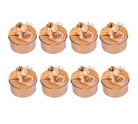 Toddmomy 8pcs Golden Tinplate Candy Wrapping Box with Flower Accessories, Polished Smooth Candy Storage Box for Wedding Party or Birthday Gift Presentation