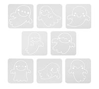 Toddmomy 8pcs Halloween Ghost Drawing Stencils Ghost Template Wall Painting Stencils Sturdy Pet Material for Wall Decor