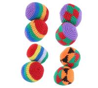 Toddmomy 8pcs Handmade Knitted Bean Bags Soft Crochet Hacky for Beginners Safe Tossing for Outdoor and Indoor Juggling Motor Skills Development