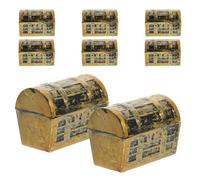Toddmomy 8pcs Mini Pirate Treasure Chest Set, Realistic Small Treasure Box Model 5.8cm, Vintage Plastic Storage for Halloween Christmas Party Décor and Dollhouse Accessories