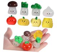 Toddmomy 8pcs Miniature Vegetable Figurines for Landscapes Glow The Dark Garden Decor Pumpkin Mushroom Garlic and More for and Dollhouses