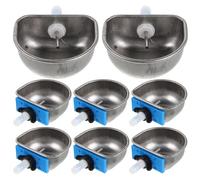 Toddmomy 8pcs Rabbit Drinking Water Bowls, Automatic Bunny Water Nipple Drinker Feeders, Stainless Steel Metal Bowl for Cages Breeding Equipment