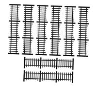 Toddmomy 8Pcs Scale Miniature Picket Fence Durable Abs Plastic Garden Landscape Decor for Dollhouse Fairy Garden and Diorama Projects Black Color