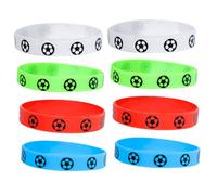 Toddmomy 8pcs Silicone Football Bracelet for Boys and Girls Adults Sports Wristband England Wristband