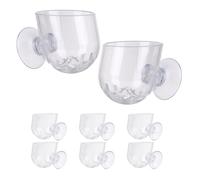 Toddmomy 8pcs Small Oval Acrylic Hanging Aquarium Planters with Suction Cups for Hydroponic Aquatic Plant Cultivation and Fish Tank Decoration
