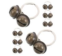 Toddmomy 8pcs Stylish Double-bells Collar Pendant for Dogs and Cats, Lightweight Iron Pet Bell Accessories, Waterproof and Built to Last for Training and Outdoor Adventures