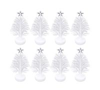 Toddmomy 8pcs Tabletop Mini LED Fiber Optic Christmas Tree With Star Topper Ornaments Christmas Table Decorations Centerpieces