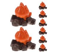 Toddmomy 8pcs Tiny Campfire Decor: Mini Resin Fireplace Figurine - Burning Fire Prop For Dollhouse Camping - Artificial Flame For Table Party Landscape