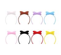 Toddmomy 8pcs Tiny Dolls Headbands: Mini Bow Headbands Miniature Doll Headdress Props Mini Bowknot Hair Hoops for Dollhouse Hair Accessories