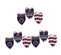 Toddmomy 9 Pcs Usa Patriotic Day Pet Collar Dog Collar Bib Foldable Pet Bandana Pet Triangle Bibs American Bibs US Flag Dog Bandana American Flag Dog Scarf American Flag Dogs Pet Bibs