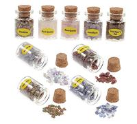 Toddmomy 9pcs Crystal Stone Wishing Bottle Set Tiny Crystal Bottles Gemstones for Mini Spell Jars for Home Decoration