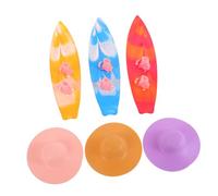 Toddmomy 9pcs Mini Surfboard Model with Doll Hats and Boots Summer Party Supplies Beach Decor for Birthday Celebrations Authentic Surfboard Props for Doll Collectors