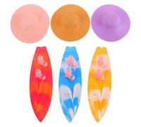 Toddmomy 9Pcs Mini Surfboard Set with Doll Boots and Hats, Plastic Summer Beach Floats for, Birthday Party Decorations and Swimming Pool Accessories