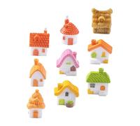 Toddmomy 9pcs Resin Miniature Thatched Cottage Houses for Fairy Gardens Micro Landscapes Rustic Countryside Style with Detailed Chimneys and Textured Roofs for Dollhouse Succulent Plant