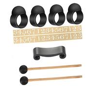 Toddmomy 9pcs Set Silicone Finger Picks and Note Stickers for Steel Tongue Drum, Plastic Drumstick Holder to Reduce Noise and Prevent Mallets from Rolling, for Tongue Drum Beginners