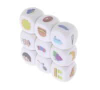 Toddmomy 9pcs Storytelling Dice Acrylic Learning Cubes for Language Training Board Game Supply with Educational Patterns Enhancing Imagination and Narrative Skills