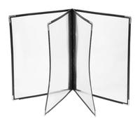 Toddmomy A4 Menu Covers for Restaurant, Clear Plastic Recipe Holder with Black Trim, Waterproof Single Page Double View Folder for Bars, Cafes, Pubs & Home Use